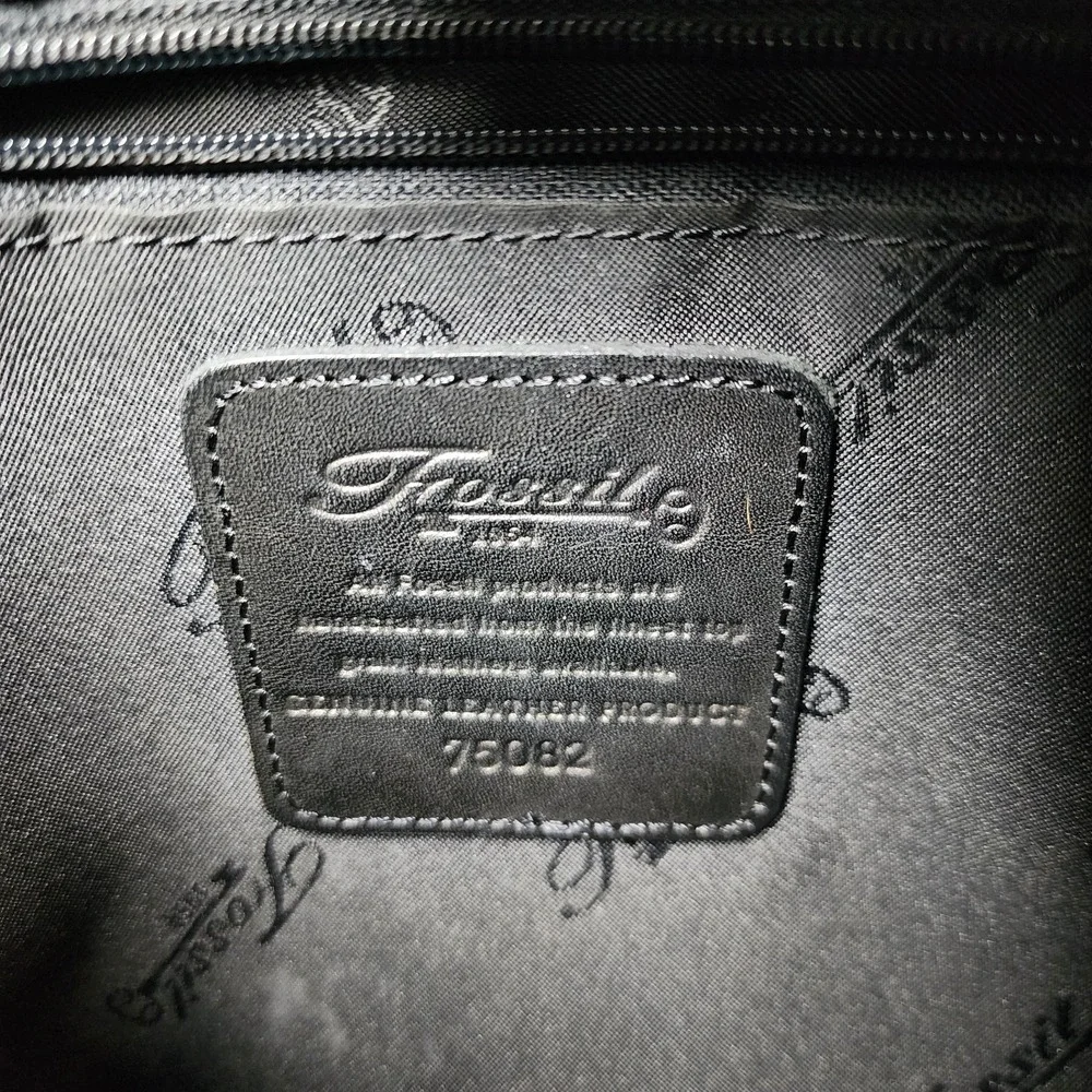 Vintage Fossil Black Pebbled Leather Shoulder bag Hand bag Purse 75082 11X11
